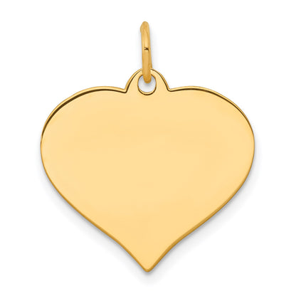14k Plain .013 Gauge Engraveable Heart 19x18mm Disc Charm