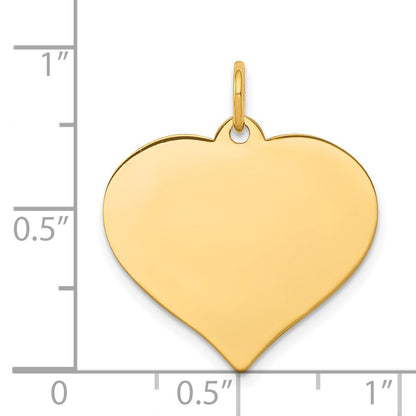 14k Plain .035 Gauge Engraveable Heart 21x20mm Disc Charm