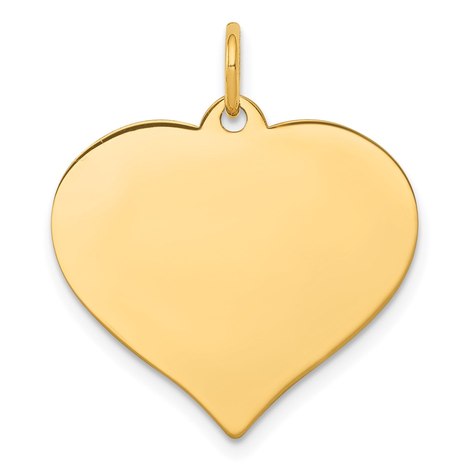 14k Plain .027 Gauge Engraveable Heart 21x20mm Disc Charm