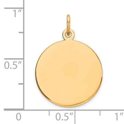 14k Plain .027 Gauge Round Engravable 17mm Disc Charm