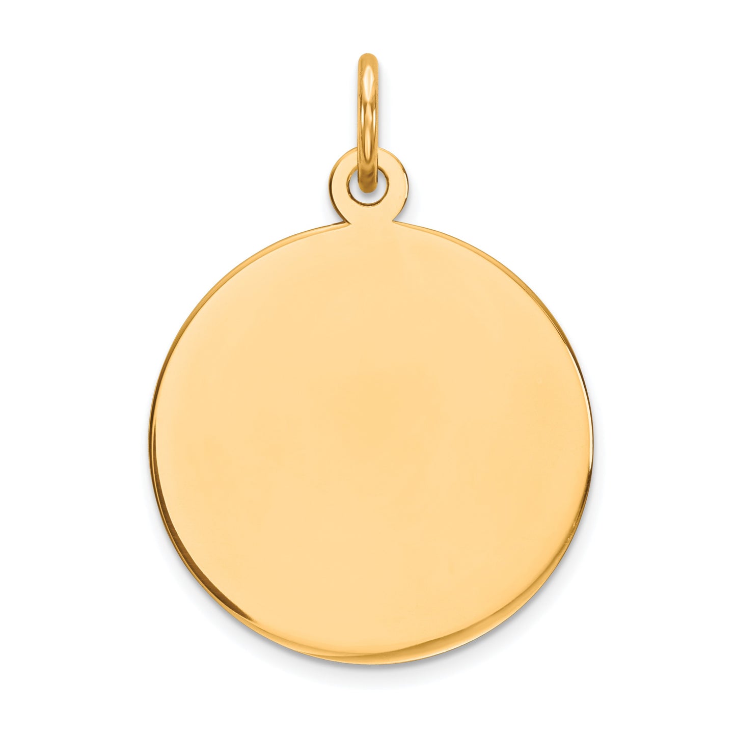 14k Plain .027 Gauge Round Engravable 17mm Disc Charm