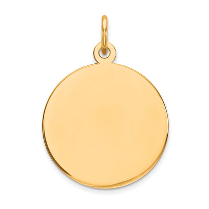 14k Plain .035 Gauge Round Engravable 17mm Disc Charm