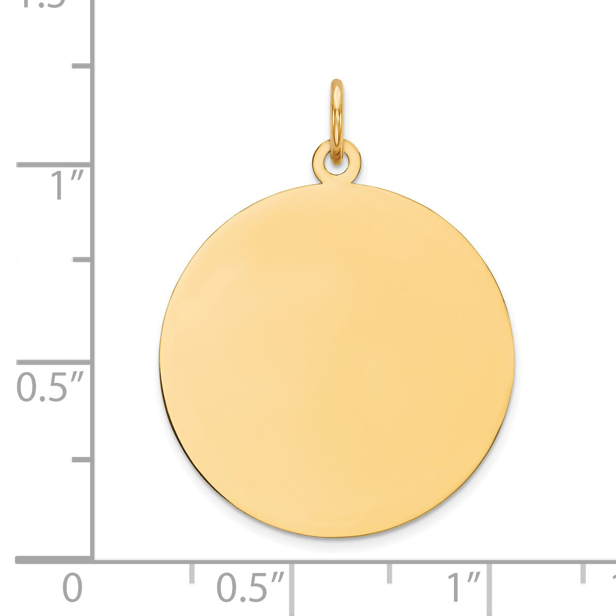 14k Plain .013 Gauge Round Engravable 21mm Disc Charm
