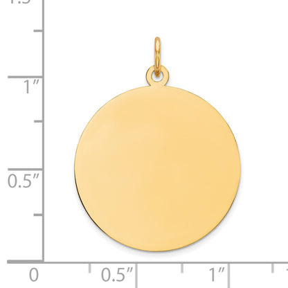 14k Plain .018 Gauge Round Engravable 21mm Disc Charm