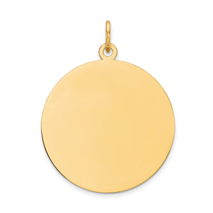 14k Plain .013 Gauge Round Engravable 21mm Disc Charm
