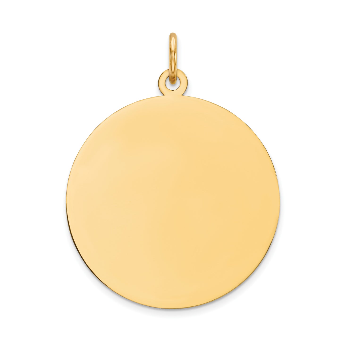 14k Plain .018 Gauge Round Engravable 21mm Disc Charm