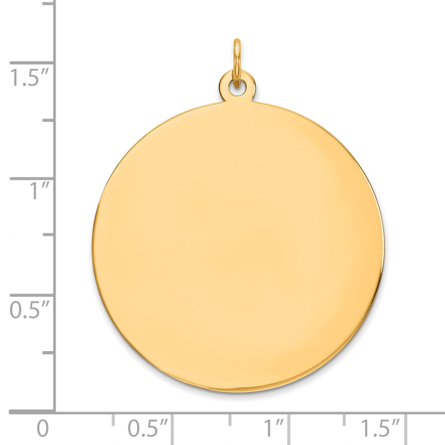 14k Plain .027 Gauge Round Engravable 32mm Disc Charm