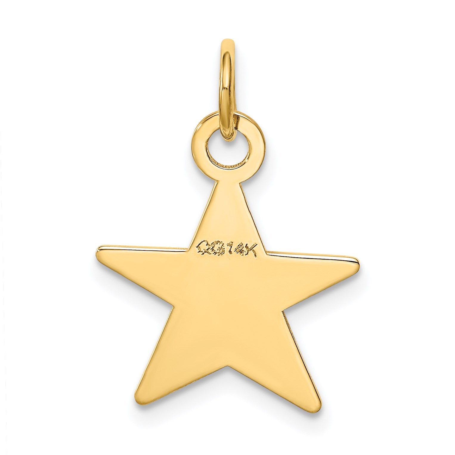 14K Plain .027 Gauge Engravable Star 17x15mm Disc Charm