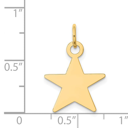 14K Plain .009 Gauge Engravable Star 17x15mm Disc Charm