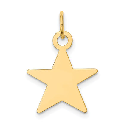 14K Plain .027 Gauge Engravable Star 17x15mm Disc Charm