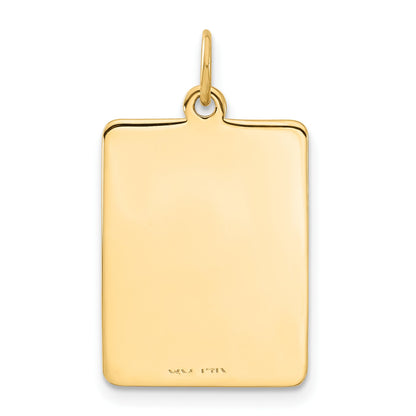 14k 22x15mm Rectangle Red Enameled Medical Jewelry Pendant