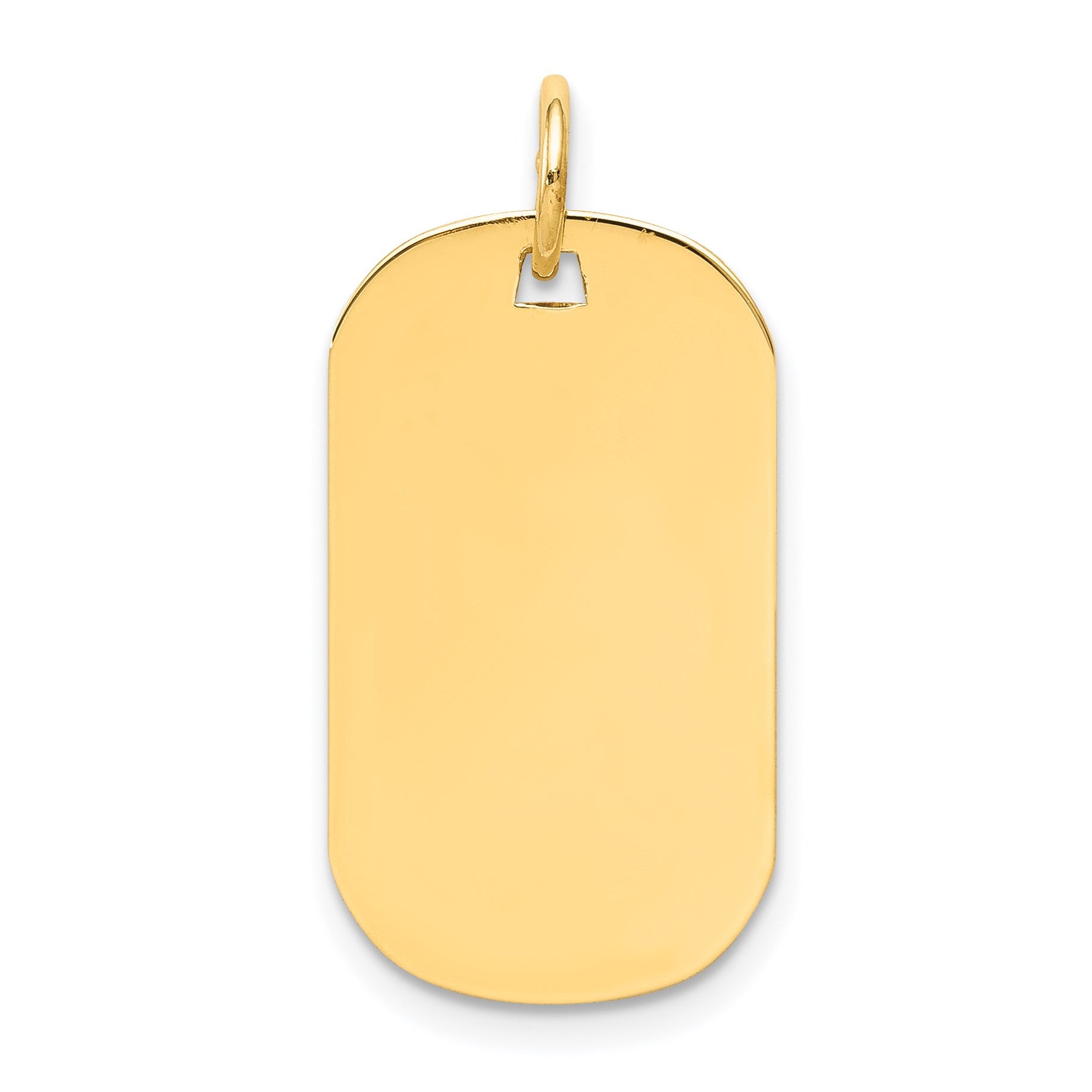 14k Plain .011 Gauge Engraveable 23x13mm Dog Tag Disc Charm