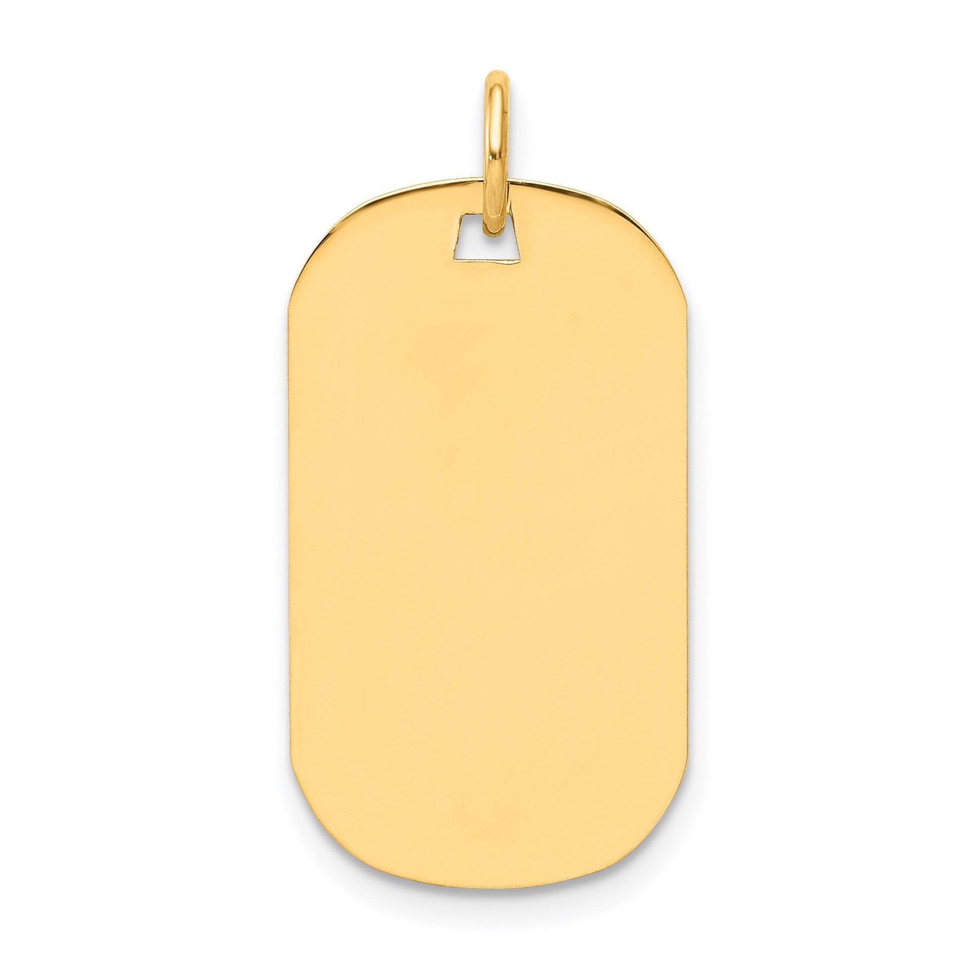 14k Plain .009 Gauge Engraveable 24x14mm Dog Tag Disc Charm