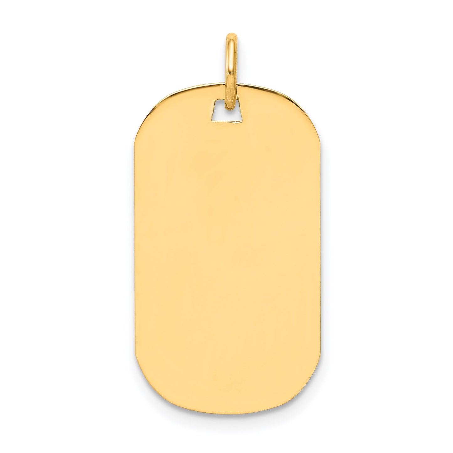 14k Plain .013 Gauge Engraveable 24x14mm Dog Tag Disc Charm