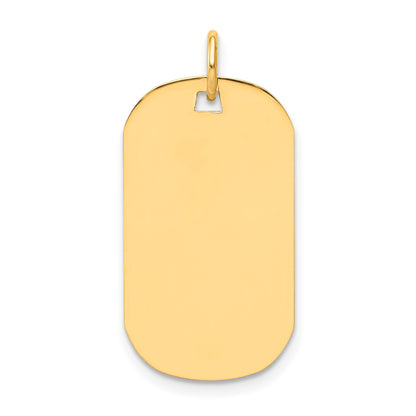 14k Plain .027 Gauge Engraveable 24x14mm Dog Tag Disc Charm