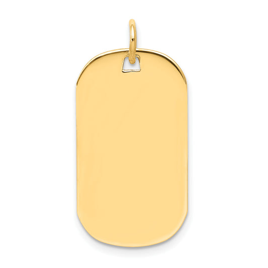 14k Plain .018 Gauge Engraveable 25x14mm Dog Tag Disc Charm