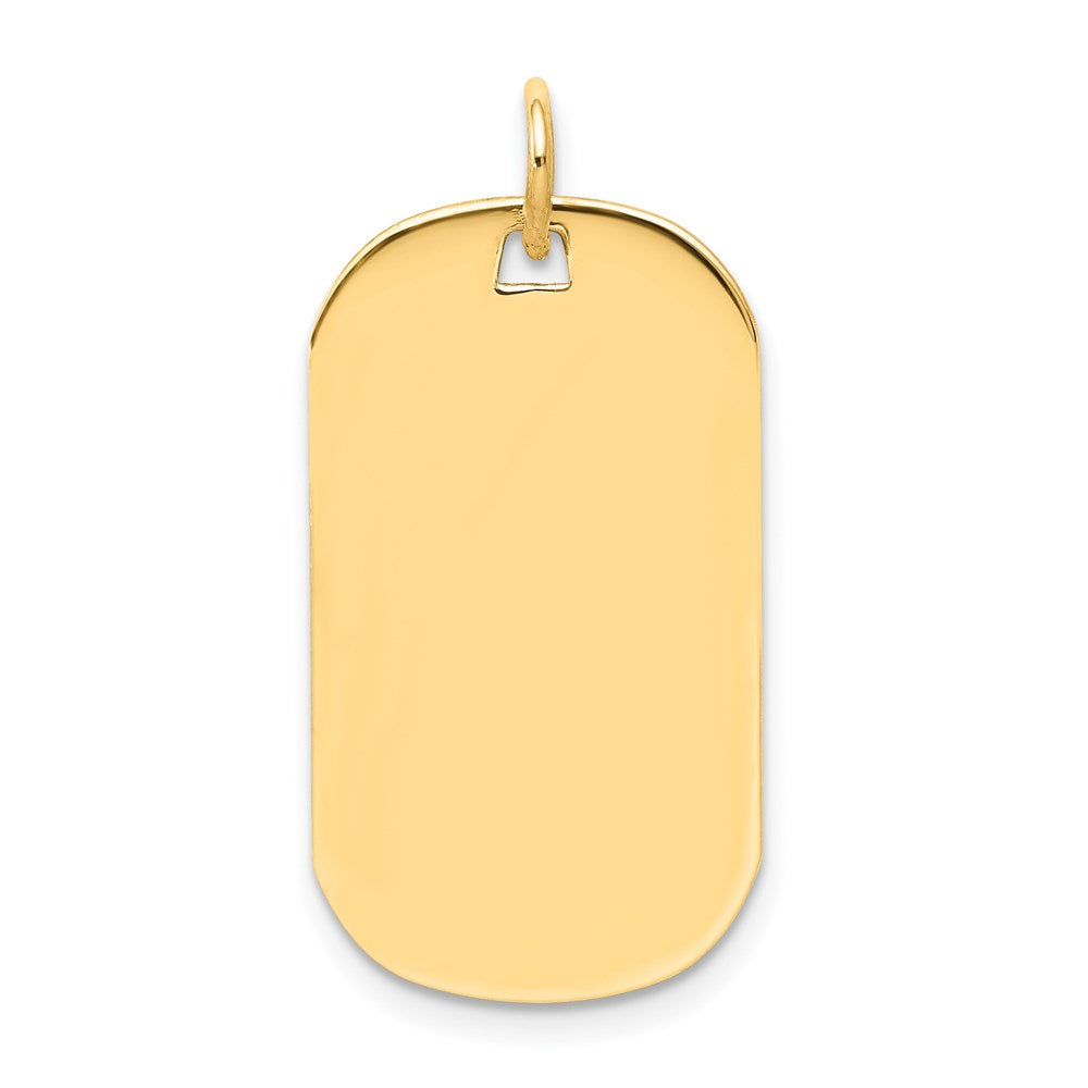 14k Plain .035 Gauge Engraveable Dog Tag Disc Charm