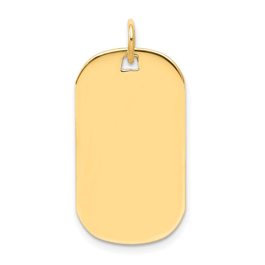 14k Plain .035 Gauge Engraveable Dog Tag Disc Charm