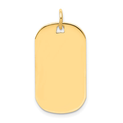 14k Plain .013 Gauge Engraveable 25x14mm Dog Tag Disc Charm