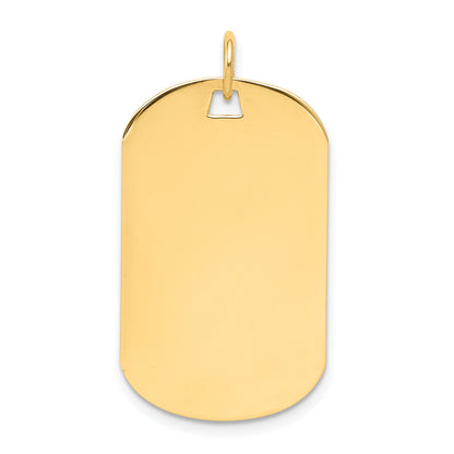 14k Plain .013 Gauge Engraveable 28x17mm Dog Tag Disc Charm
