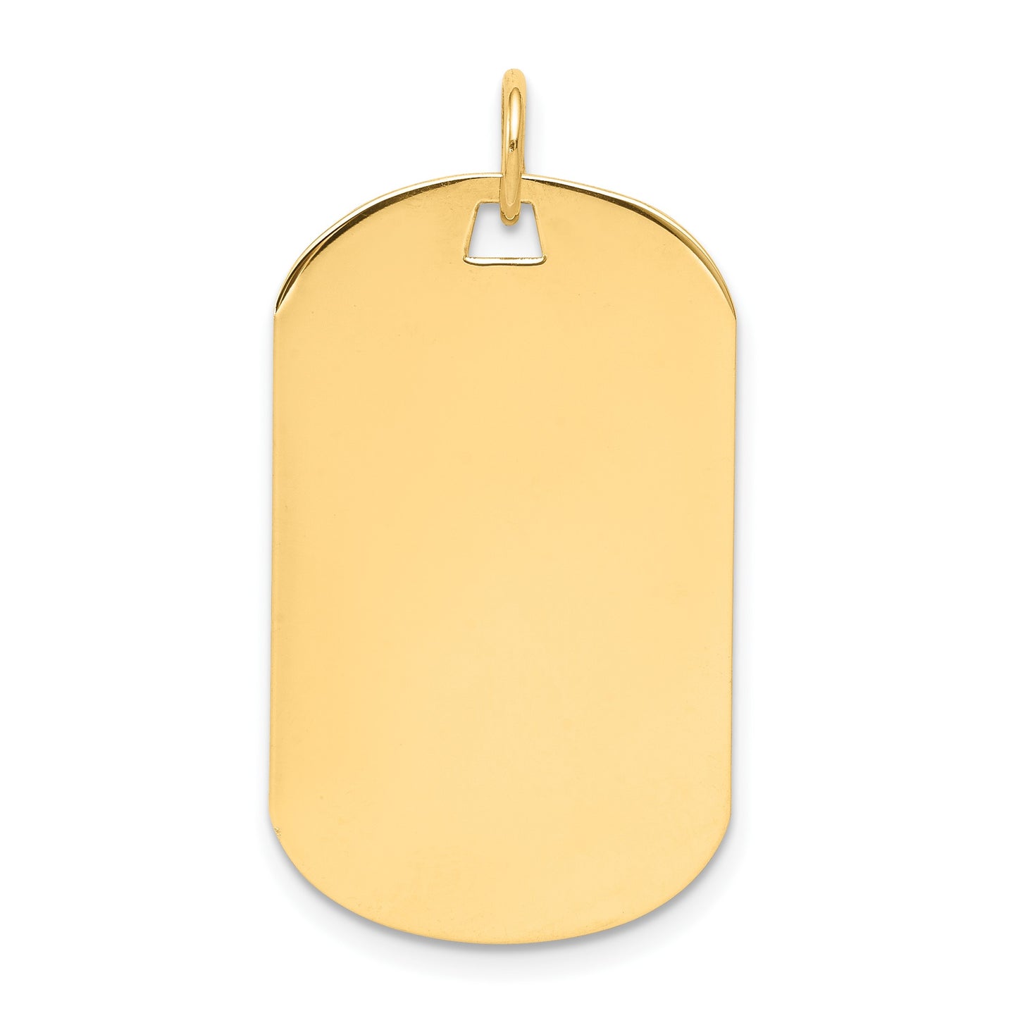 14k Plain .035 Gauge Engraveable 28x17mm Dog Tag Disc Charm