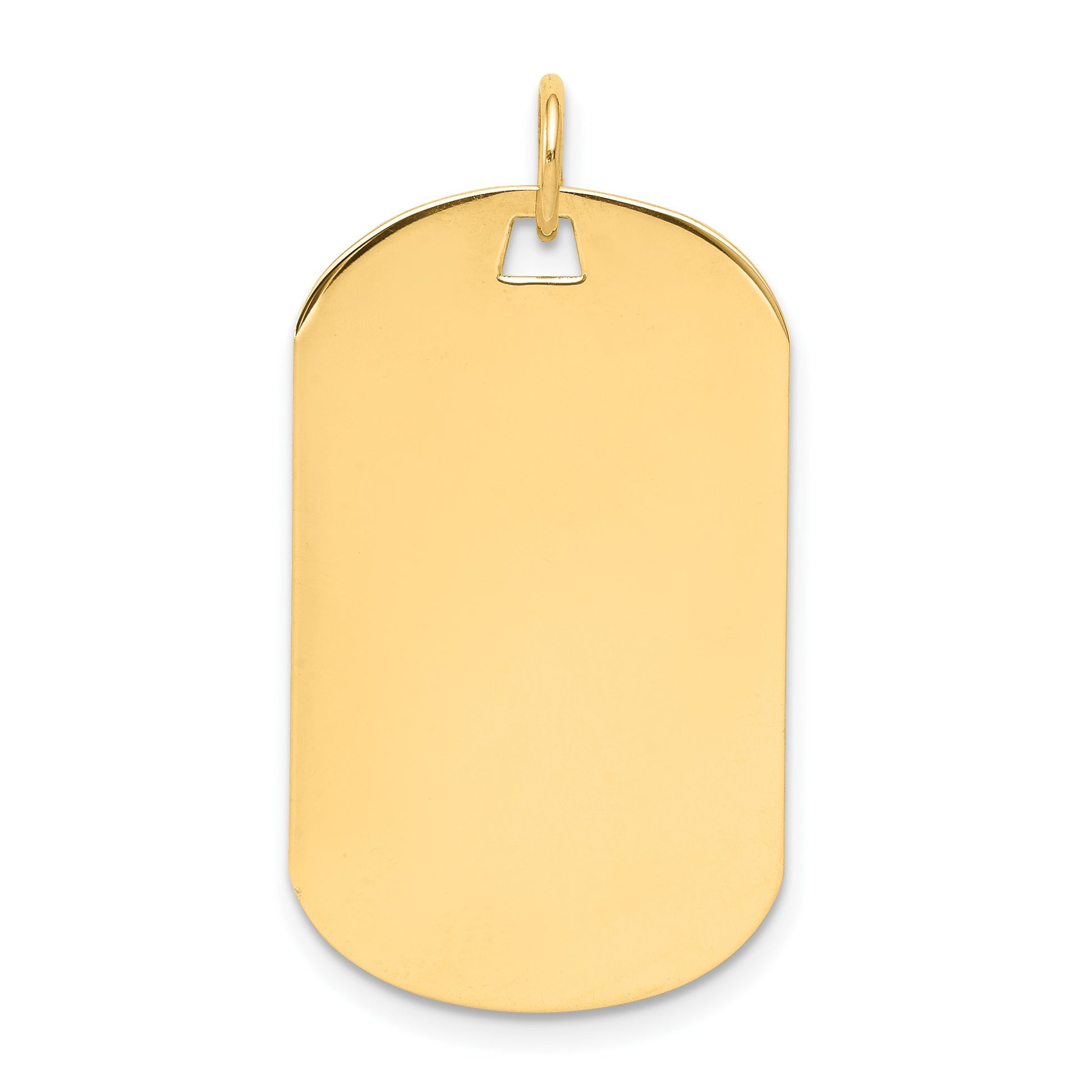 14k Plain .009 Gauge Engraveable 28x17mm Dog Tag Disc Charm