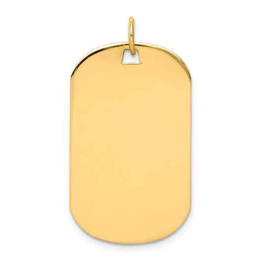14k Plain .018 Gauge Engraveable 30x18mm Dog Tag Disc Charm