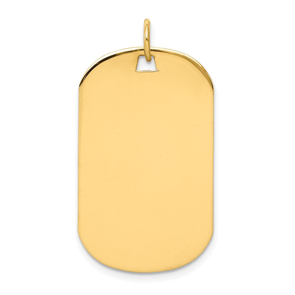 14k Plain .035 Gauge Engraveable Dog Tag Disc Charm