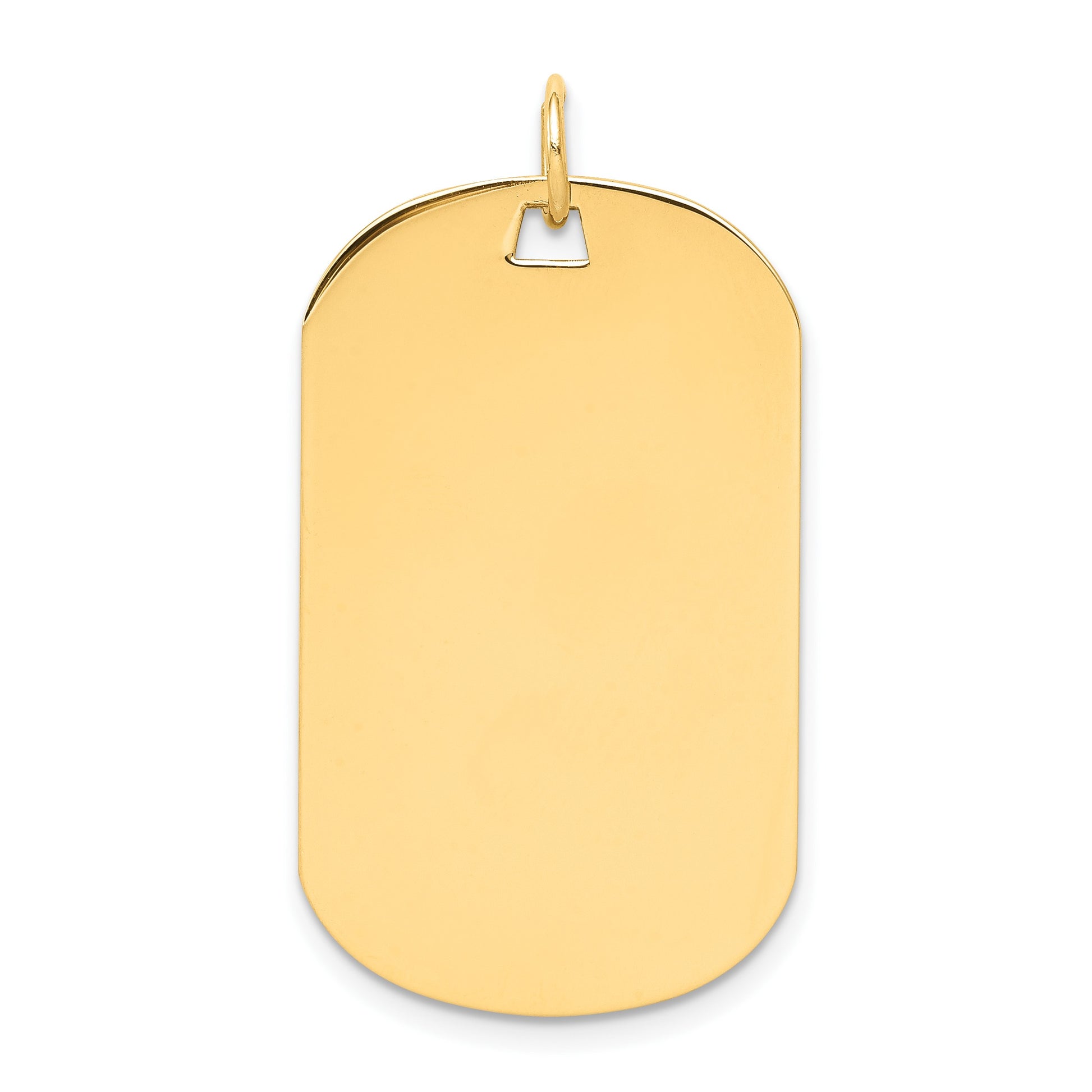 14k Plain .035 Gauge Engraveable 32x19mm Dog Tag Disc Charm