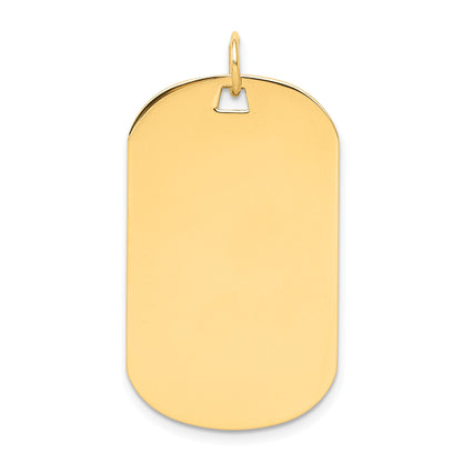 14k Plain .035 Gauge Engraveable 32x19mm Dog Tag Disc Charm