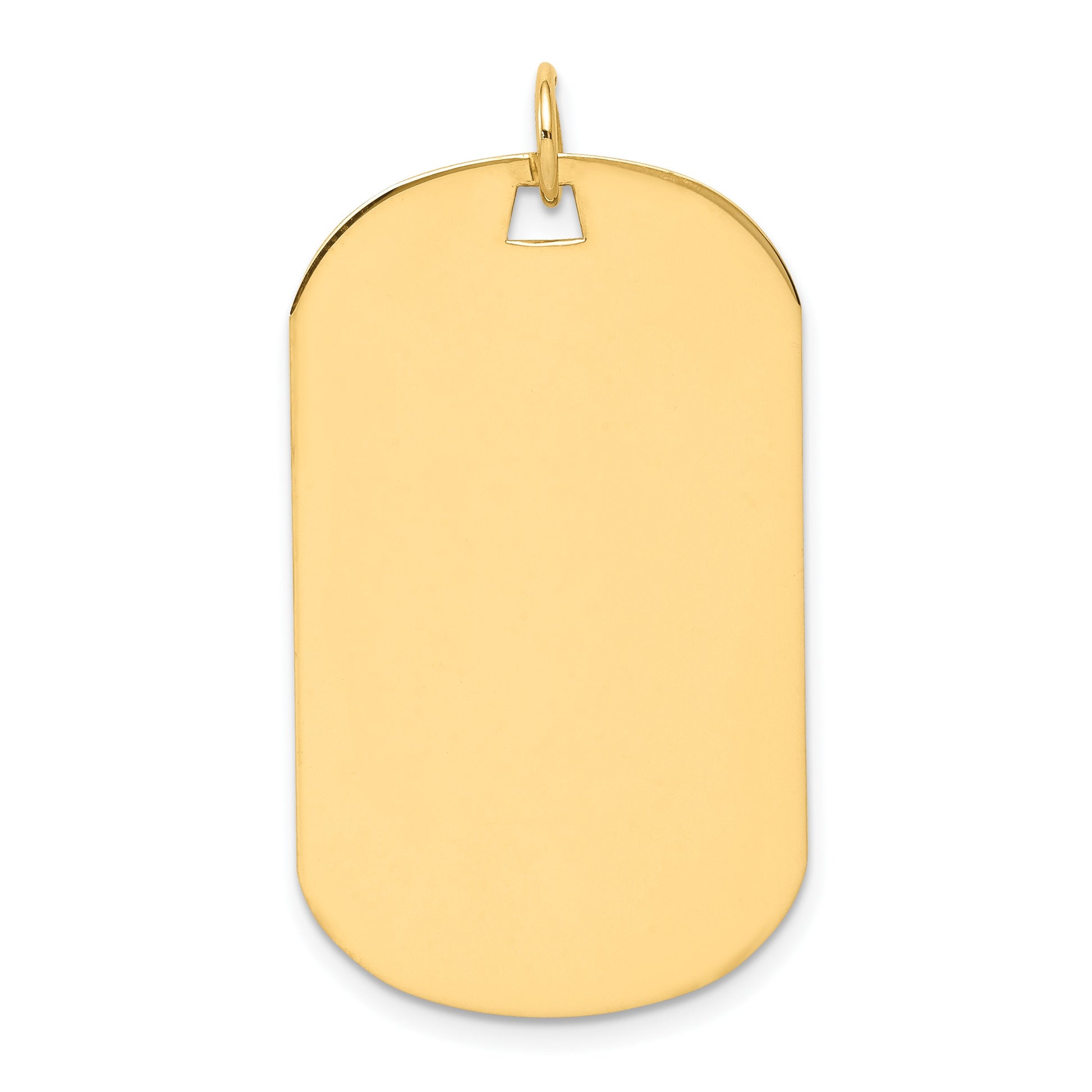 14k Plain .027 Gauge Engraveable 34x20mm Dog Tag Disc Charm