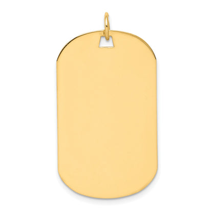 14k Plain .035 Gauge Engraveable 34x20mm Dog Tag Disc Charm
