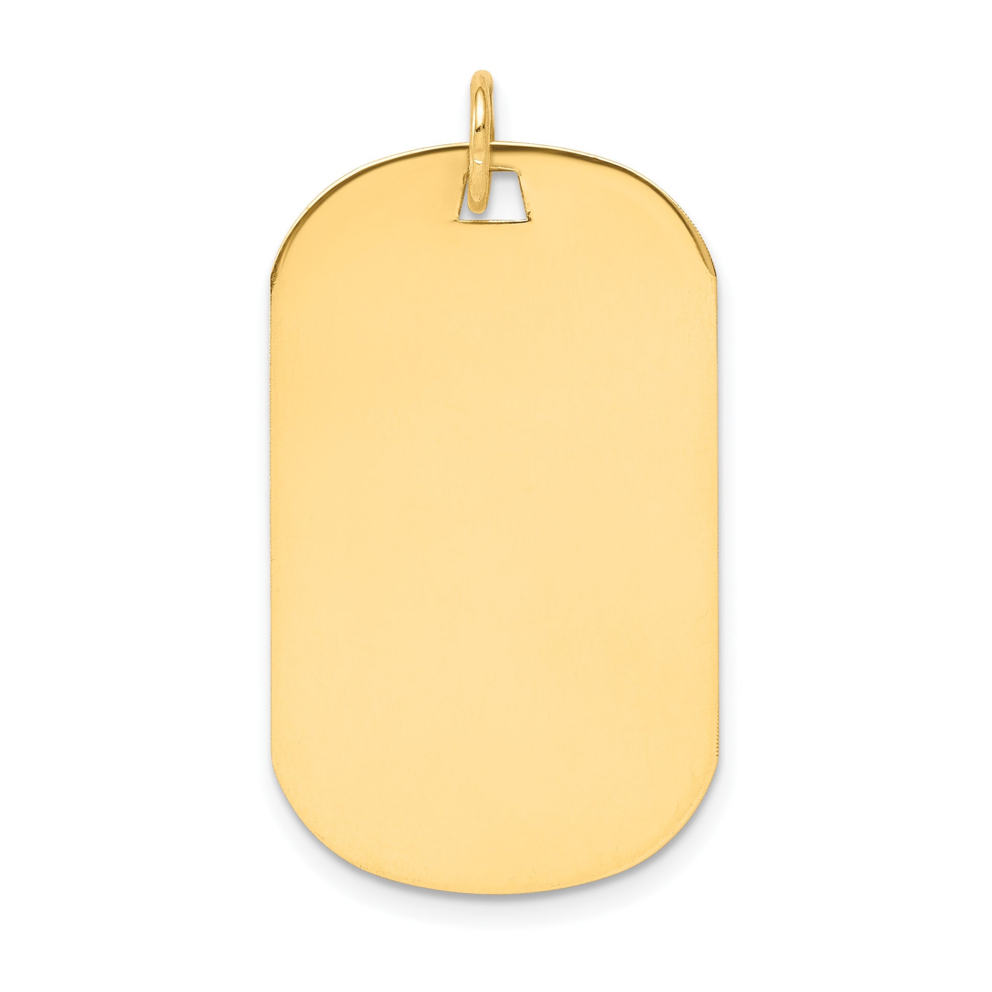 14k Plain .027 Gauge Engraveable 35x21mm Dog Tag Disc Charm