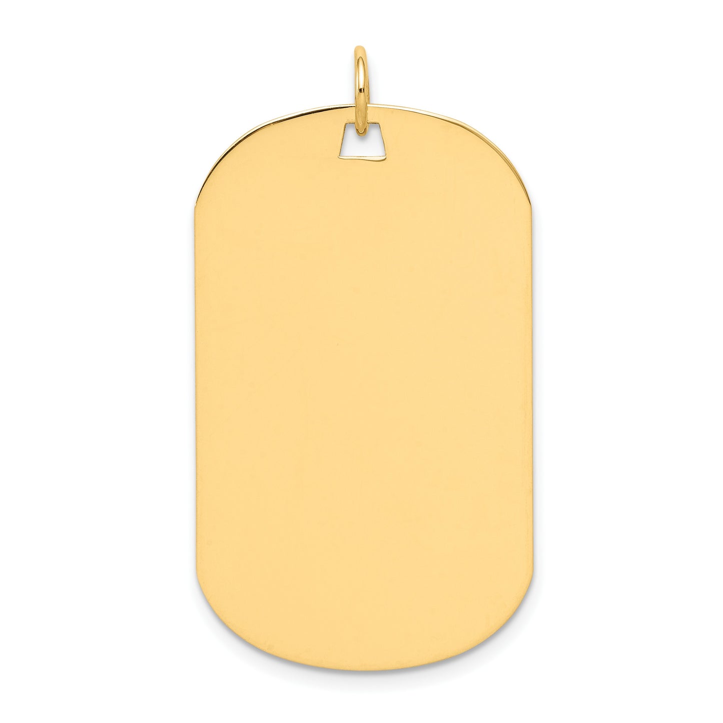 14k Plain .013 Gauge Engraveable 37x22mm Dog Tag Disc Charm