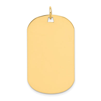 14k Plain .013 Gauge Engraveable 37x22mm Dog Tag Disc Charm