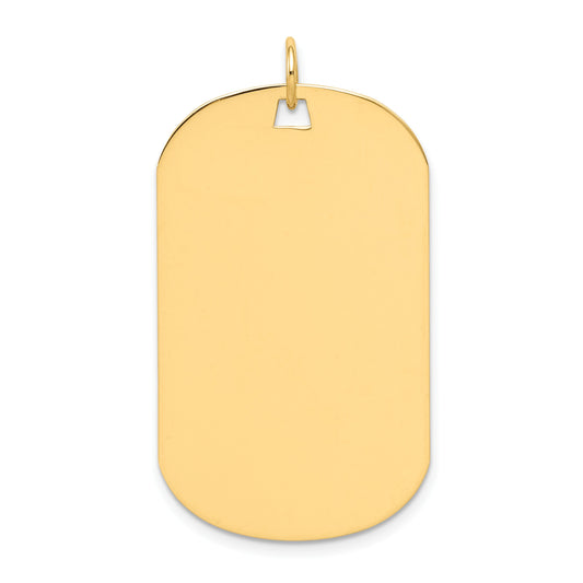 14k Plain .027 Gauge Engraveable 37x22mm Dog Tag Disc Charm