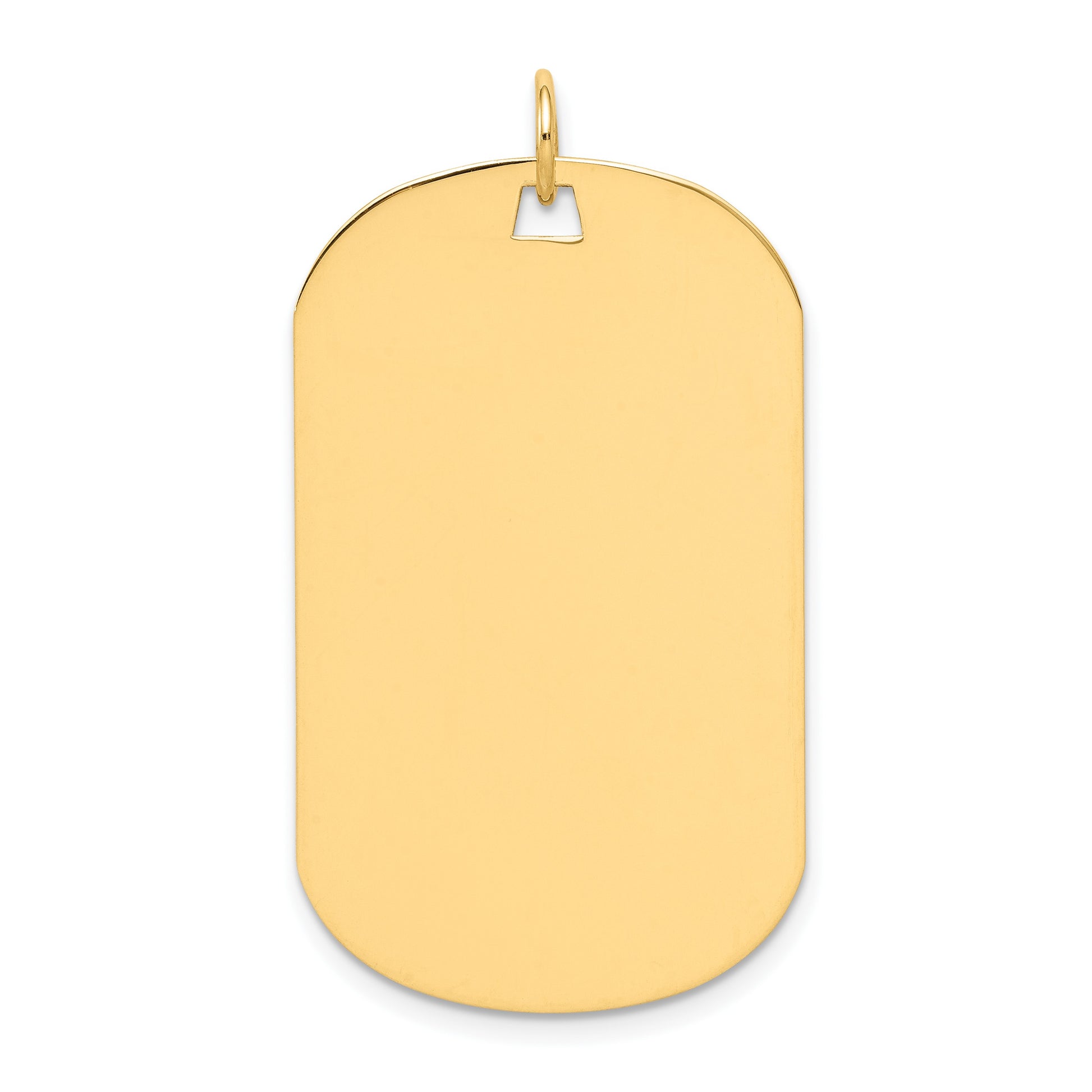 14k Plain .013 Gauge Engraveable 37x22mm Dog Tag Disc Charm