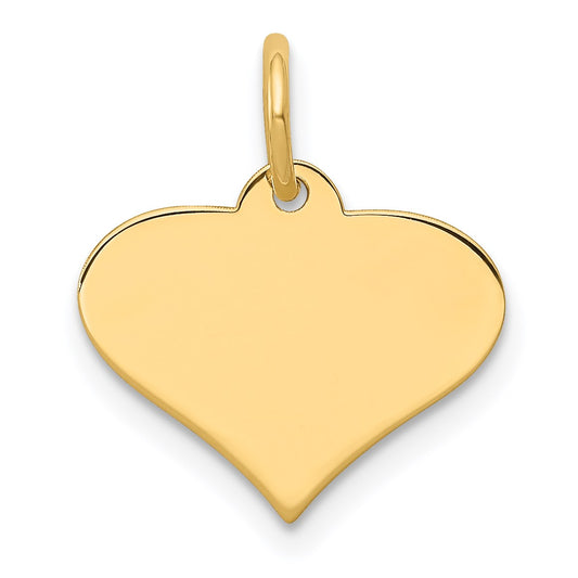 14k Plain .009 Gauge Engraveable Heart 12x14mm Disc Charm