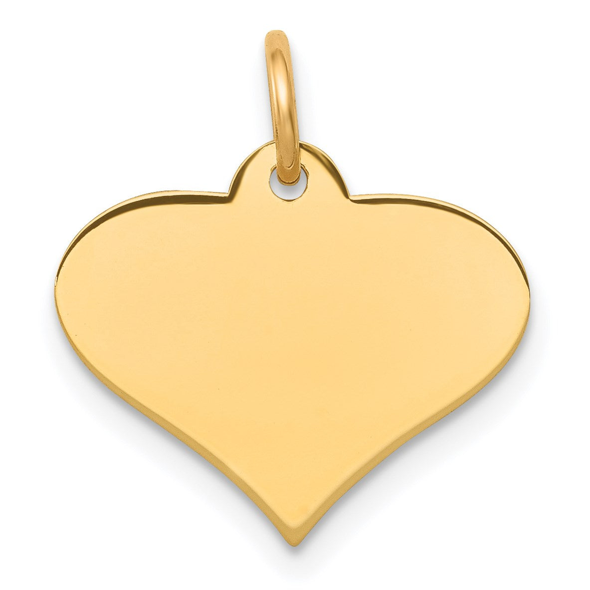14k Plain .018 Gauge Engraveable Heart 13x16mm Disc Charm