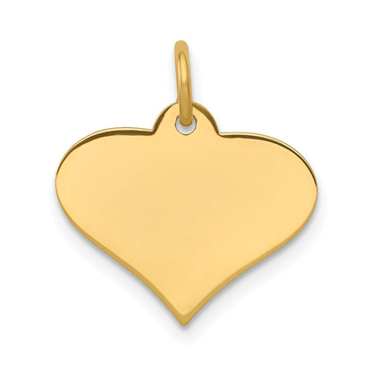 14k Plain .011 Gauge Engraveable Heart 16x18mm Disc Charm