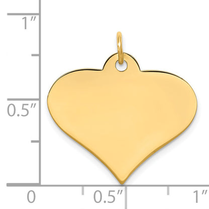 14k Plain .018 Gauge Engraveable Heart 22x25mm Disc Charm