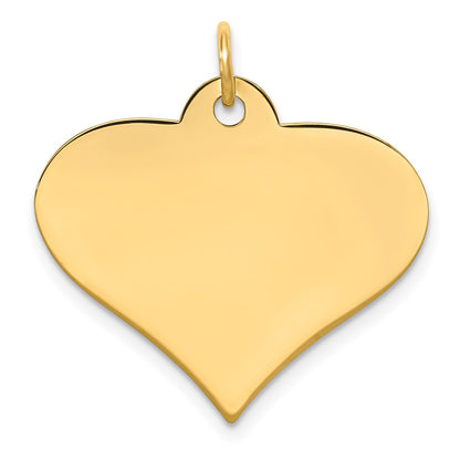 14k Plain .013 Gauge Engraveable Heart 22x25mm Disc Charm