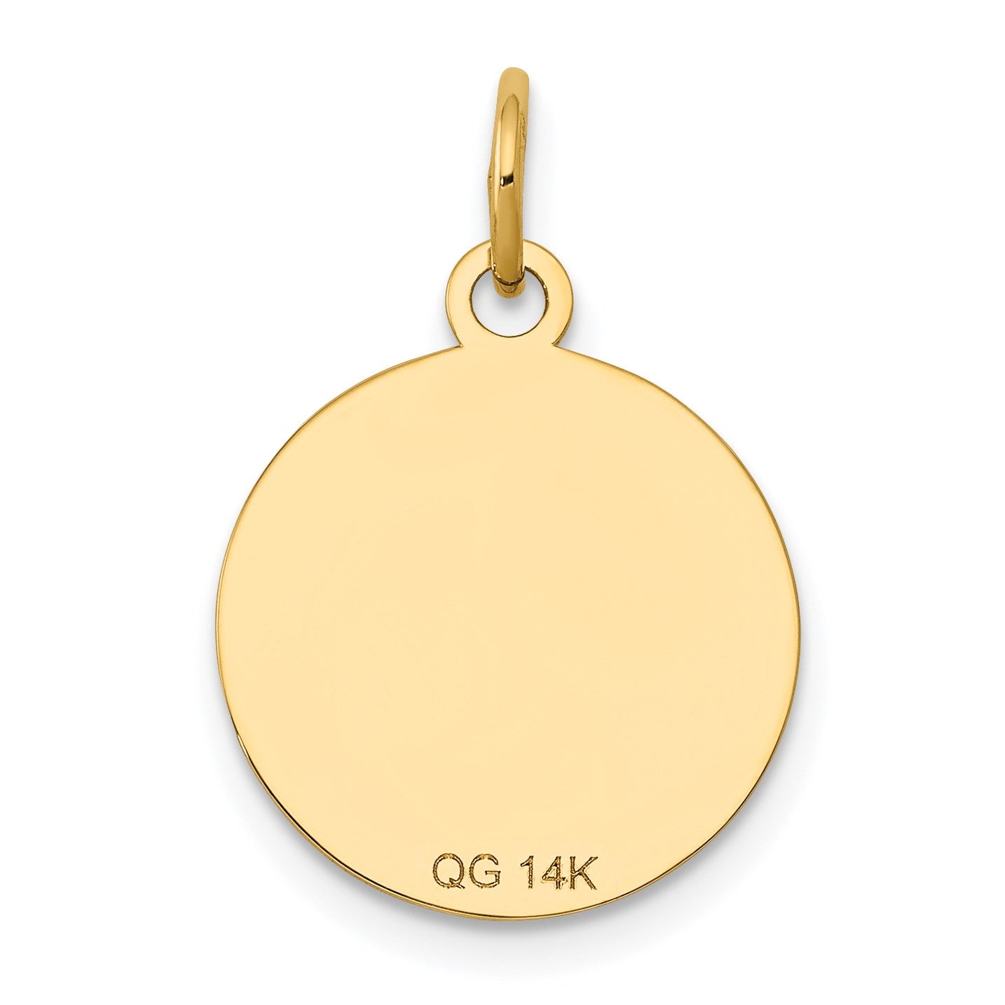 14k with Black Enamel Edge .027 Gauge Round Engravable 15mm Disc Charm