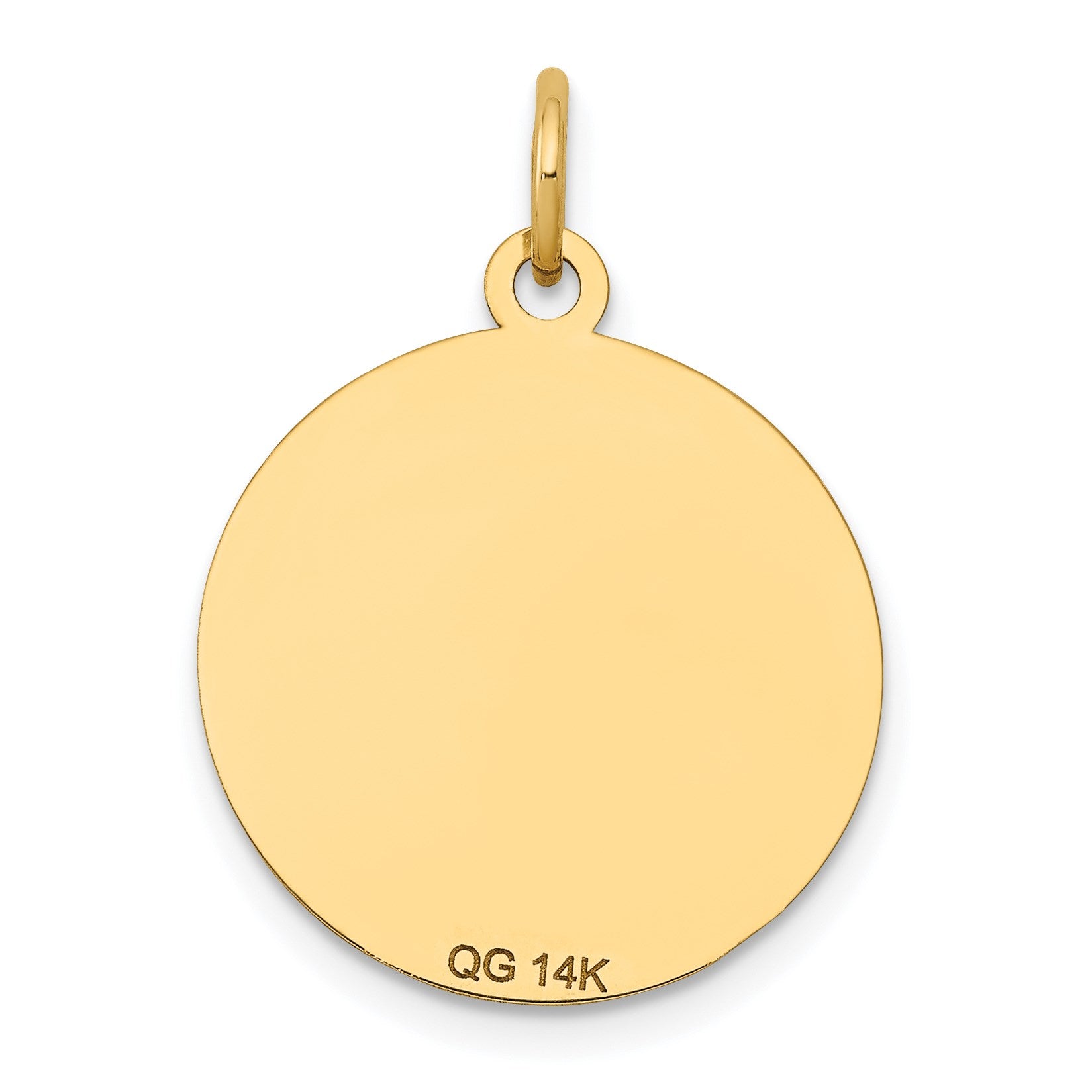 14k with Black Enamel Edge .027 Gauge Round Engravable 17mm Disc Charm