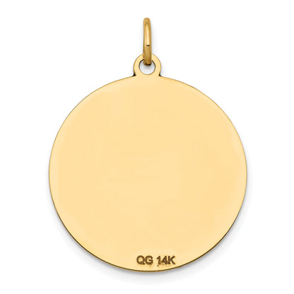 14k with Black Enamel Edge .027 Gauge Round Engravable 23mm Disc Charm