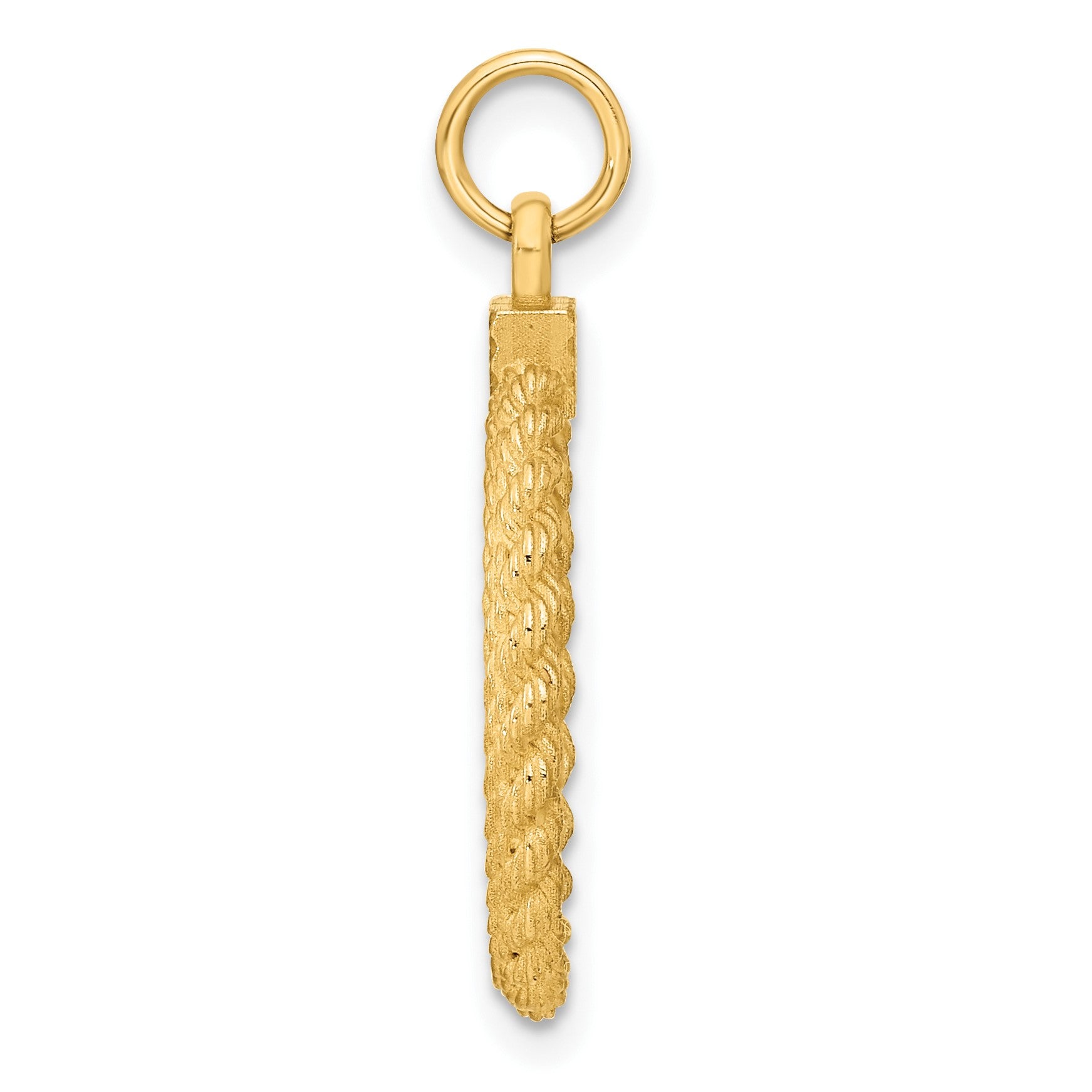 14k Plain .013 Gauge Round Engravable 20.3x18.6mm Disc with Rope Edge Charm