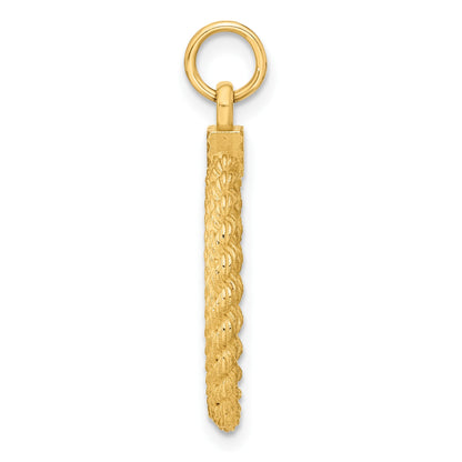 14k Plain .013 Gauge Round Engravable 20.3x18.6mm Disc with Rope Edge Charm