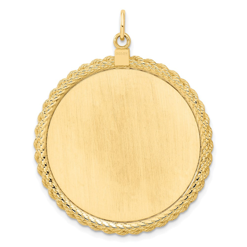 14k Plain .013 Gauge Circular Engravable Disc with Rope Charm