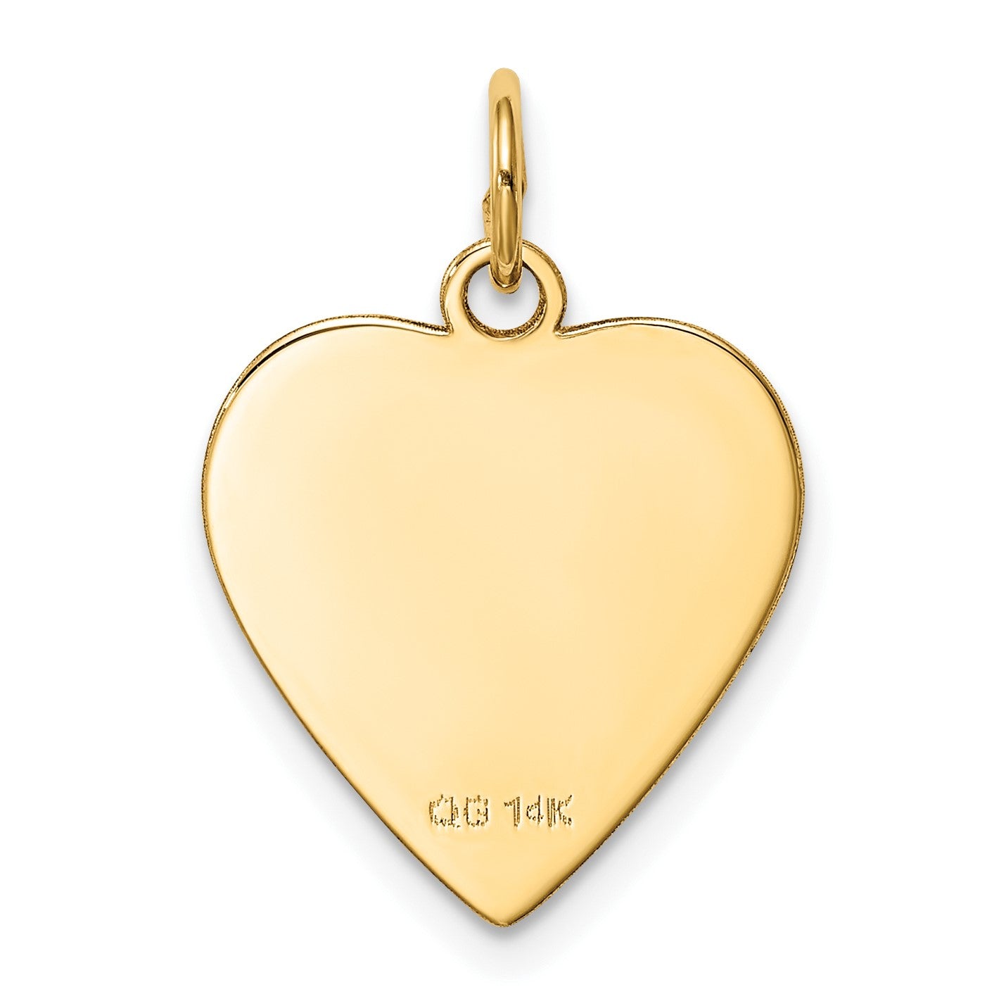 14k Plain .013 Gauge Heart Engravable 17x16.5mm Disc Charm