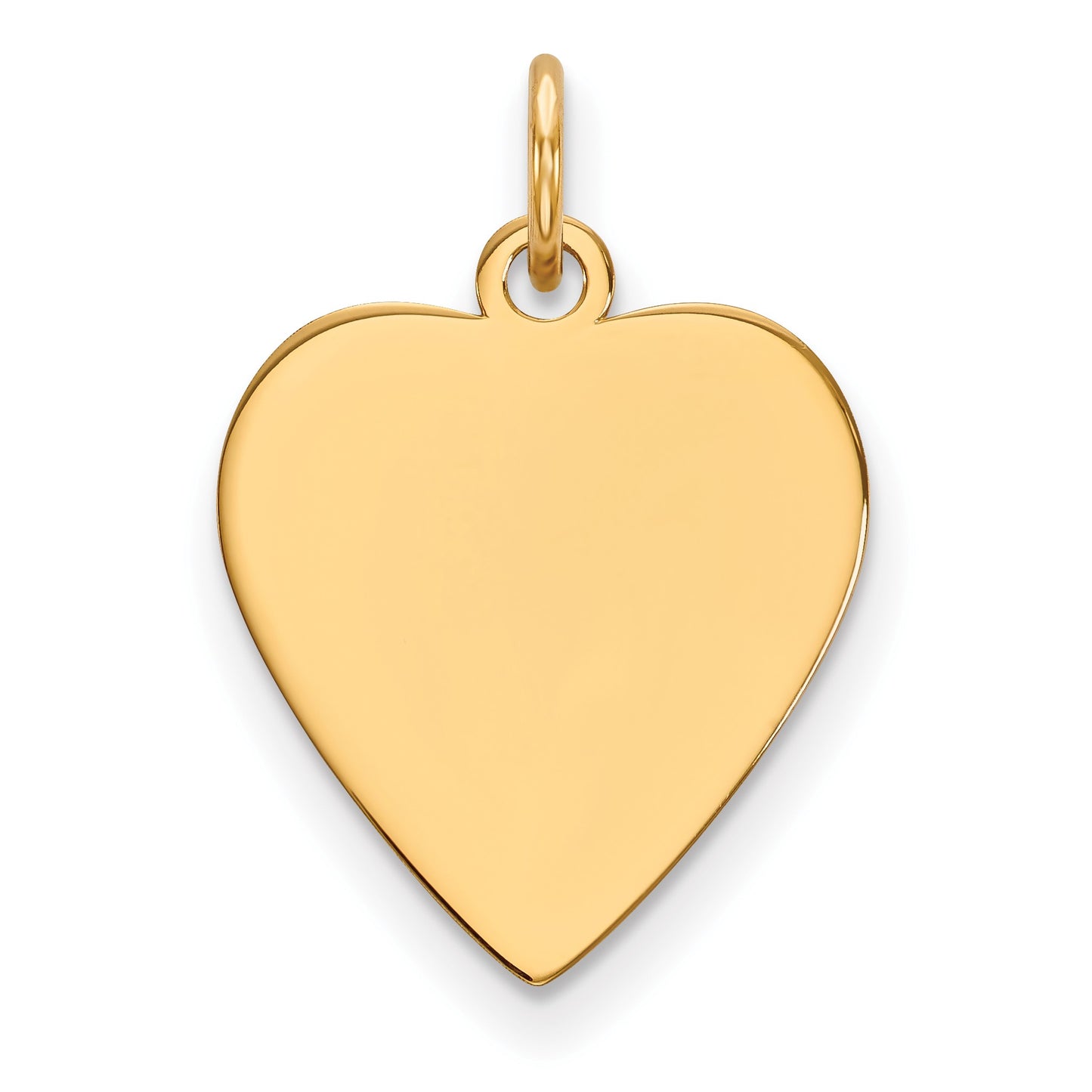 14k Plain .009 Gauge Heart Engravable 17x16.5mm Disc Charm